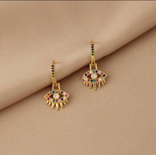 Load image into Gallery viewer, Evil Eye Rainbow Huggies
